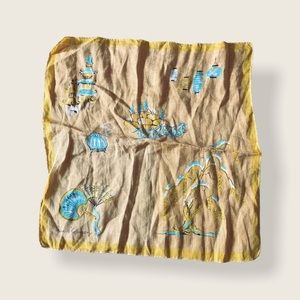 Vintage Oriental Print Scarf